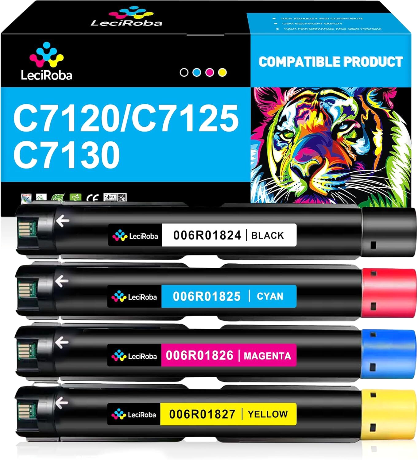 Toner Cartridge 4-Pack Replacement for Xerox VersaLink C7120 C7125 C7130 Series