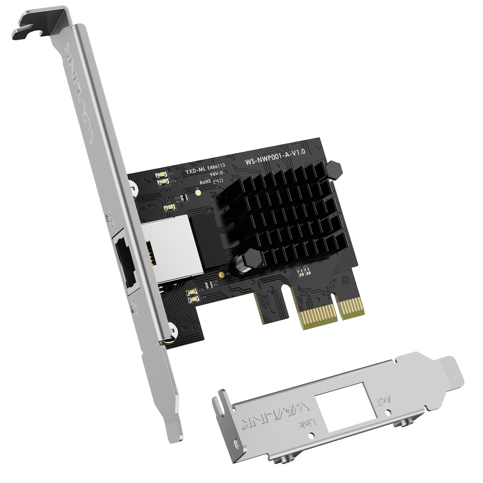 PCIe to RJ45 1G/2.5G/5G/10G Express Network Card CAT5E x4/x8/x16 for Win/Linux