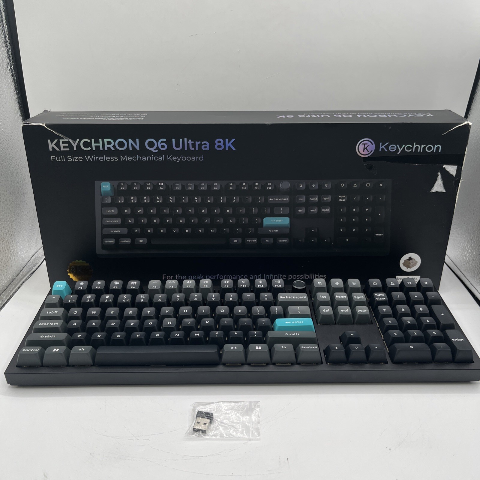 Keychron Q6 Ultra 8K Full Size Wireless Mechanical Keyboard, Black  *FOR PARTS*