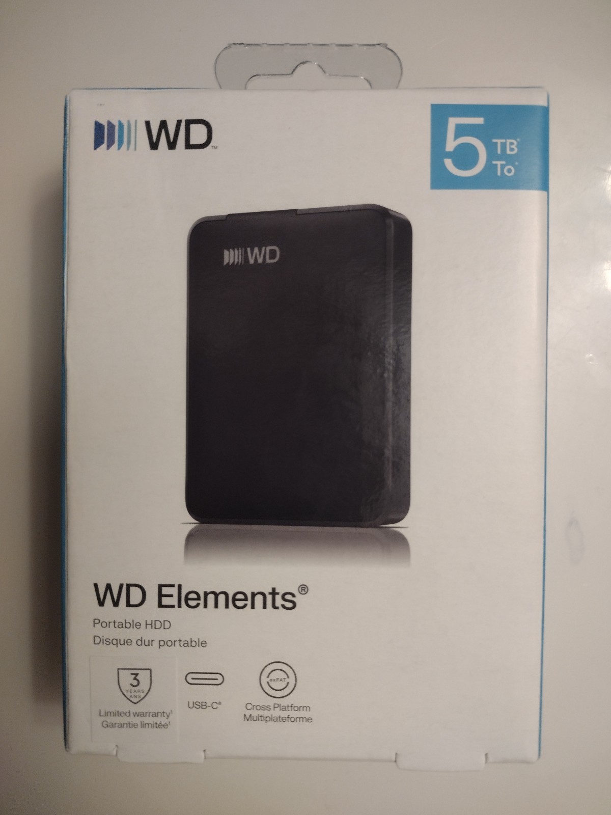 Western Digital WD Elements 5TB Portable External HDD, Black