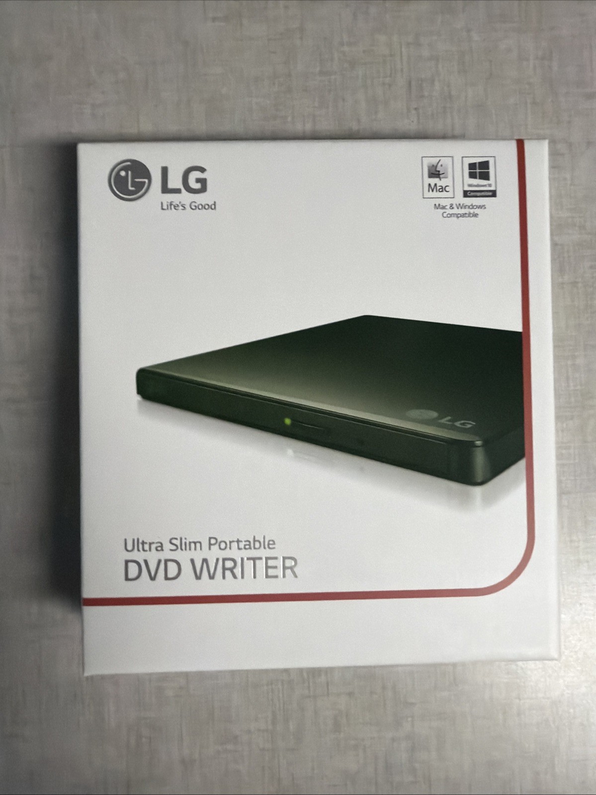LG Ultra Slim Portable DVD Writer Drive: Model GP65NB60, USB 2.0, +/-RW (New)