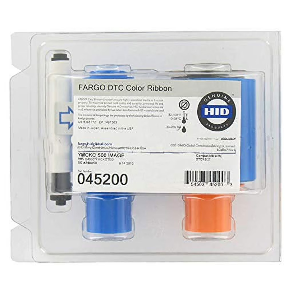 Fargo 45200 YMCKO Color Ribbon, 500 Prints - New - DTC4500 DTC4500E - Original
