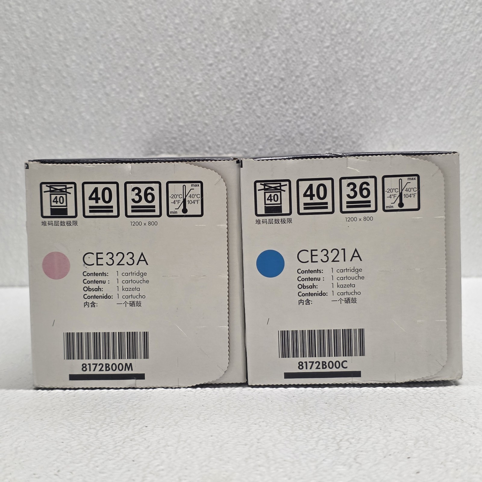 New HP 128A CF371AM Cyan & Magenta Print Cartridge 2 Pack