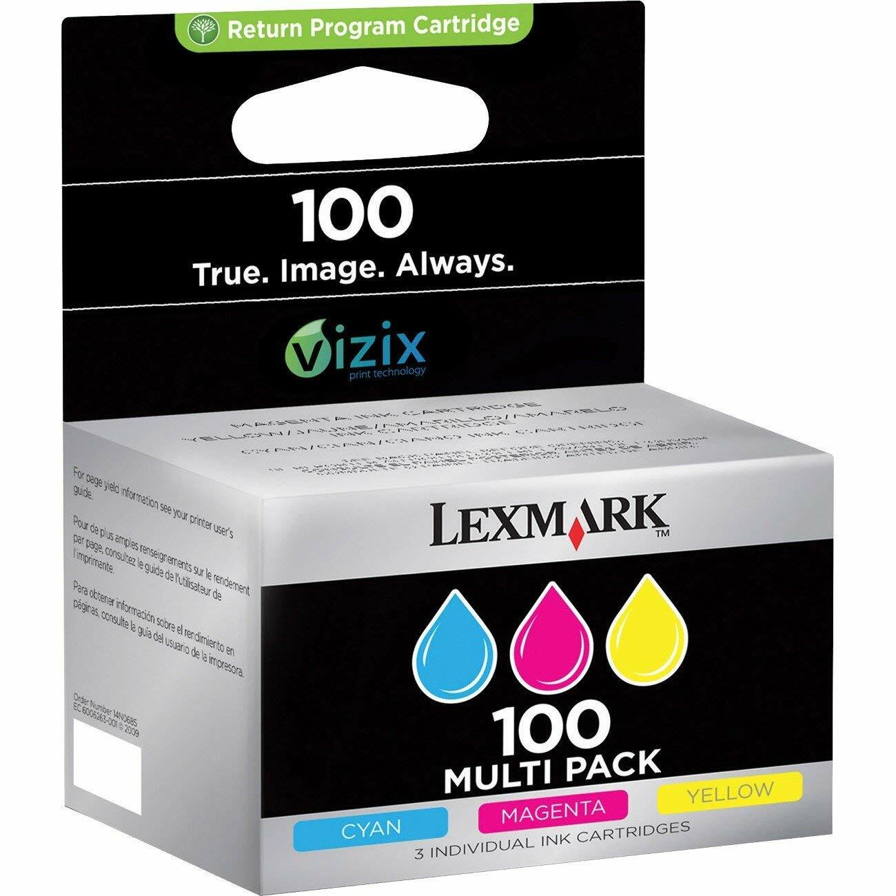 3PK Genuine Lexmark 100 for Interpret S405 Intuition S505 Prospect Pro205