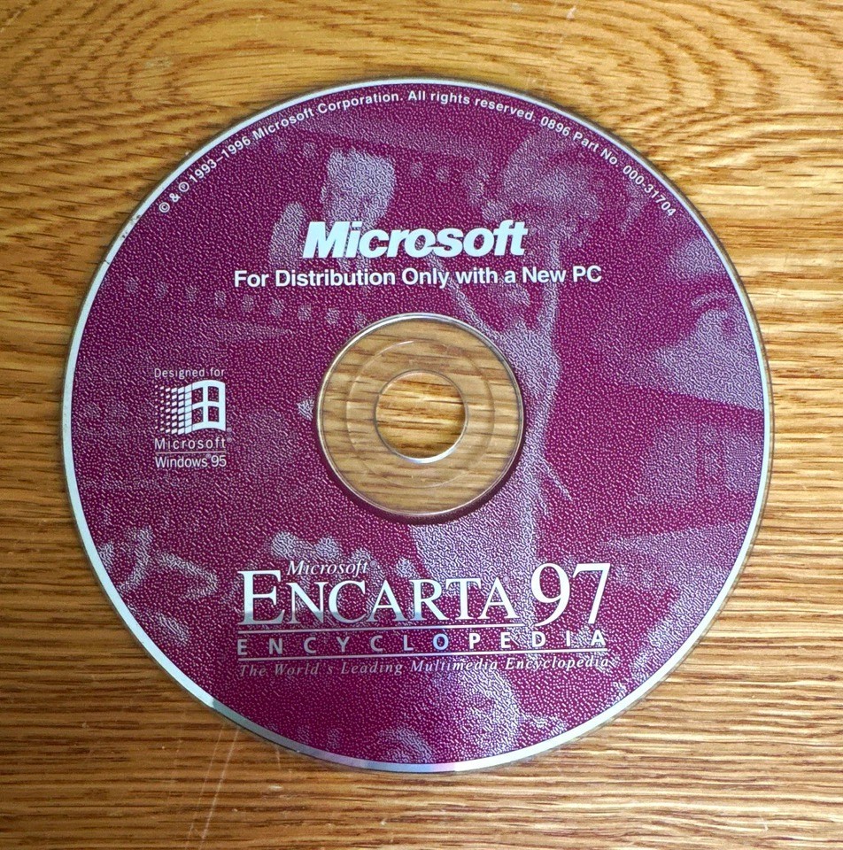 Microsoft Encarta 97 Encyclopedia CD-ROM English Windows 95 OEM