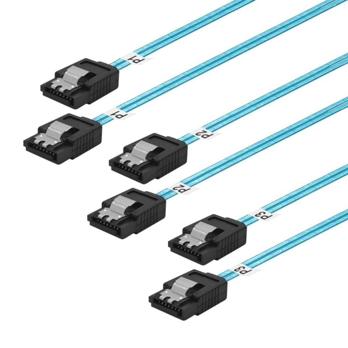 Thin SATA-III Cable:12 Inches,3 Pack Flexible Straight Sata-Cable 6Gbps Data wit