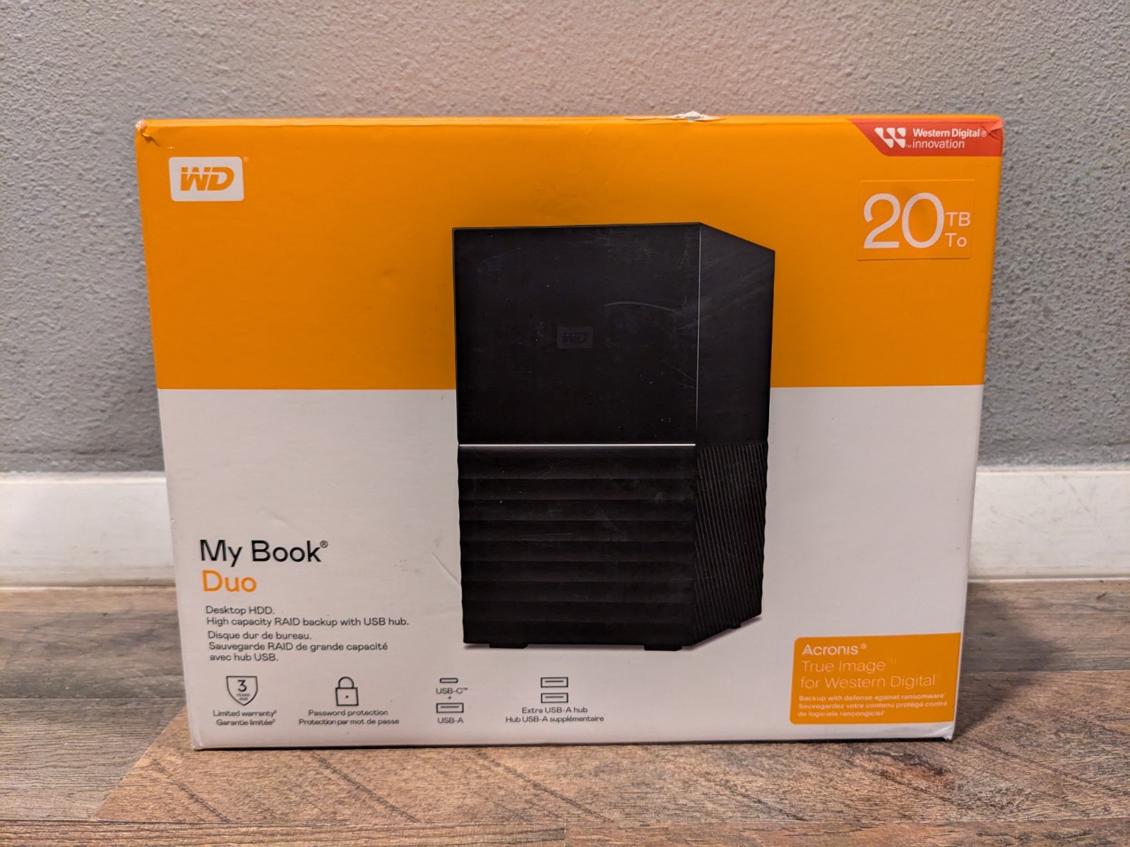Western Digital 20TB My Book Duo External RAID WDBFBE0200JBK-NESN +Wrty 4/4/29