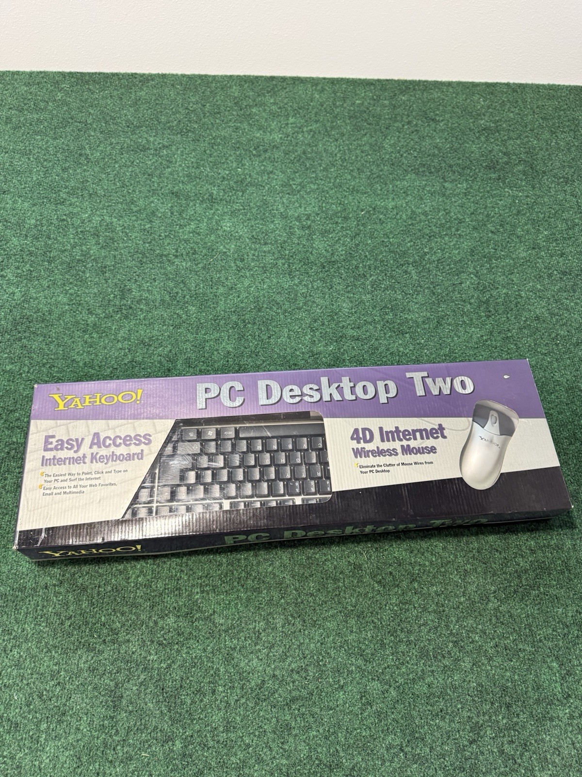 Yahoo Direct Access Internet Keyboard Vintage 1999 for PC PS2 Rare Y2K + Mouse