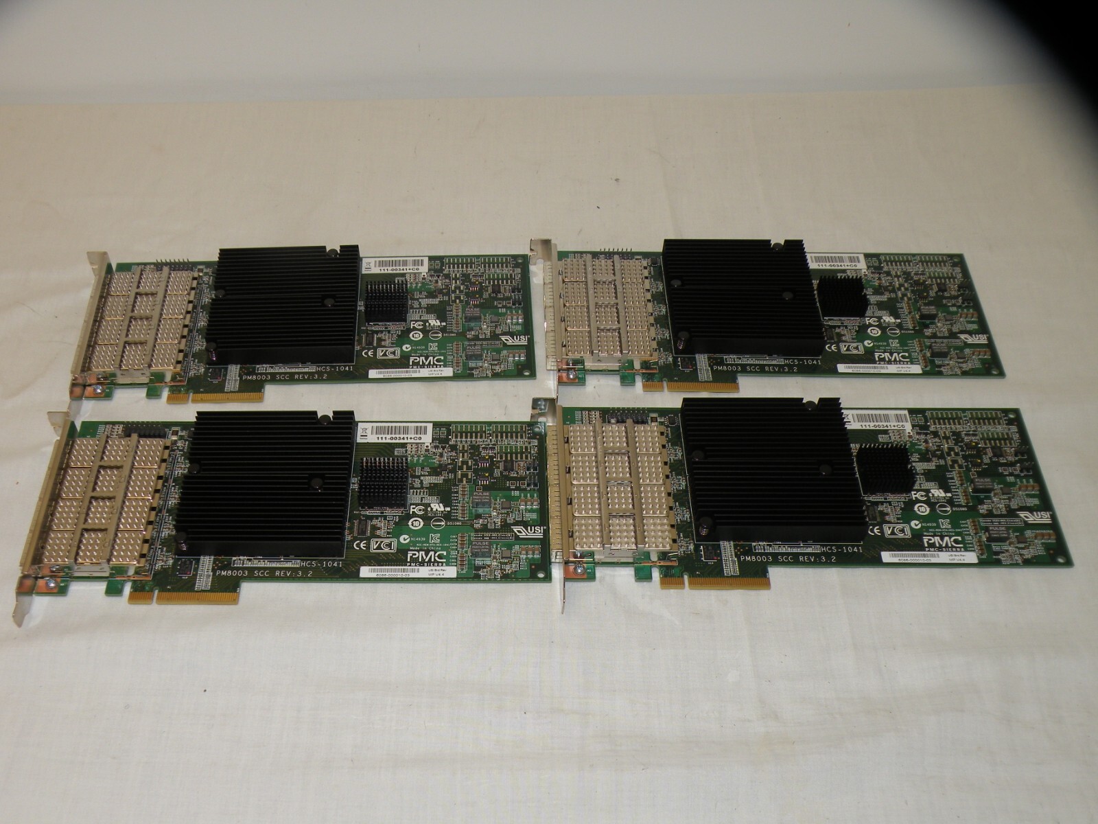 QTY 4 NETAPP X2065A-R6 3/6GBPS 4 PORT SAS QSFP HOST BUS ADAPTER 111-00341 PM8003