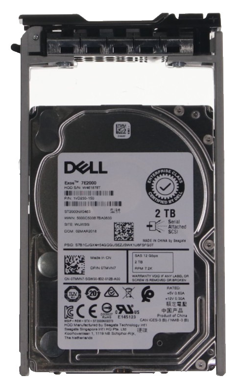 DELL TMVN7 ST2000NX0463 1VD230-150 2TB 7.2K RPM Cache 128MB 12 Gb/s SAS 2.5"