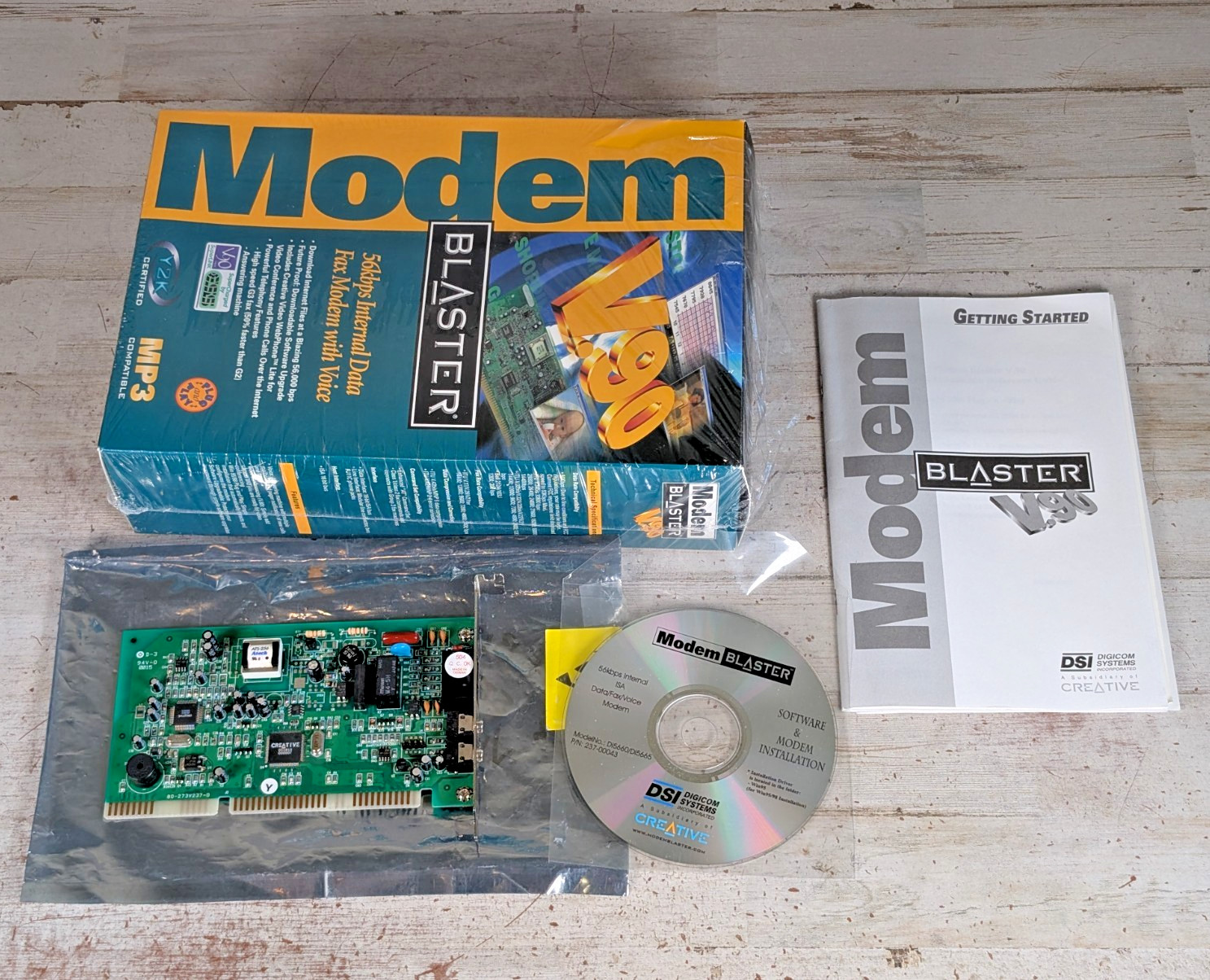 Creative Modem Blaster  V.90 DI5660 ISA 16-Bit w Box Manual - for Vintage PC