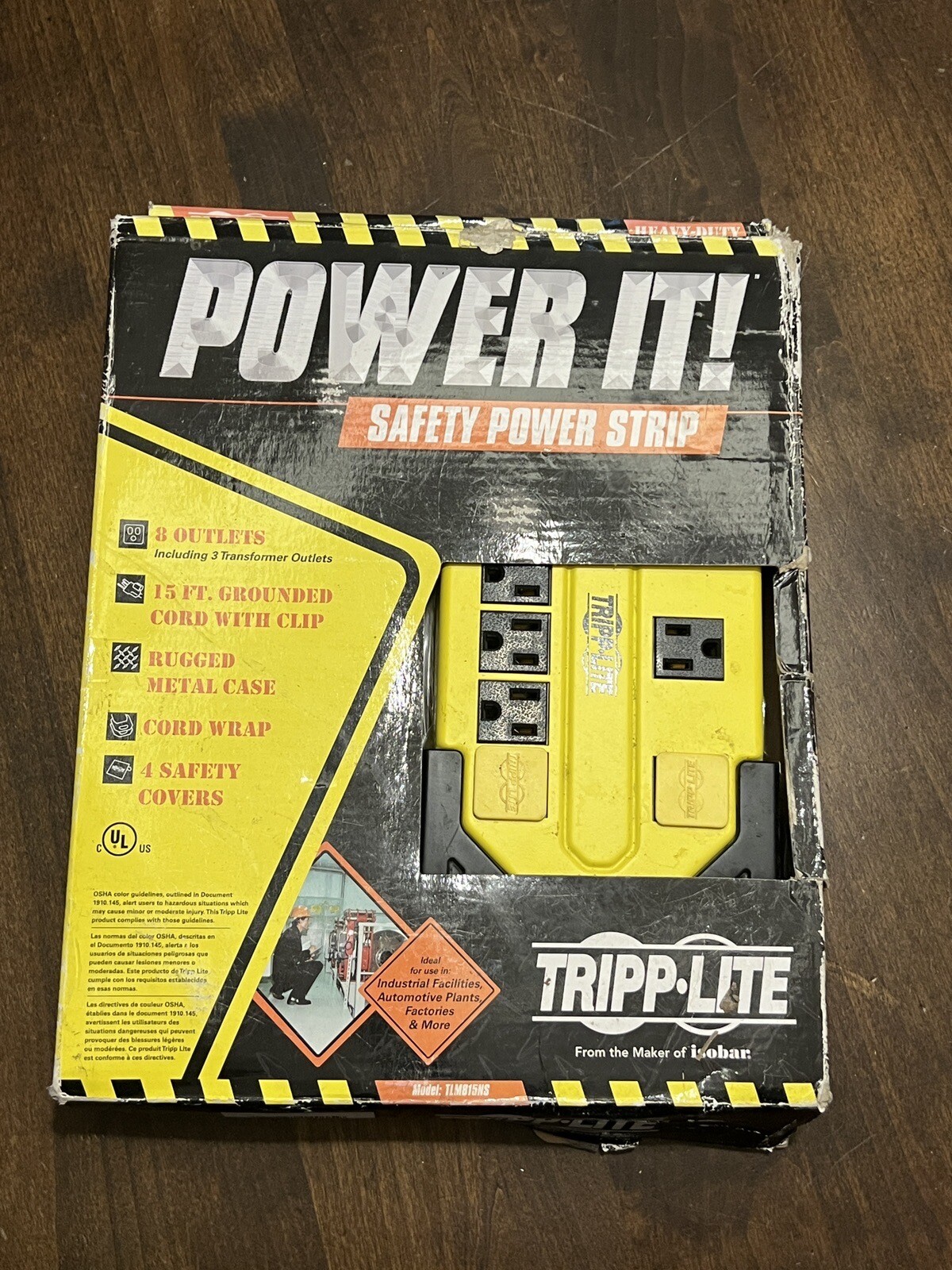 Set Of 2 Tripp Lite TLM815NS 8 Outlet Safety Power Strip 15ft Grounded Cord