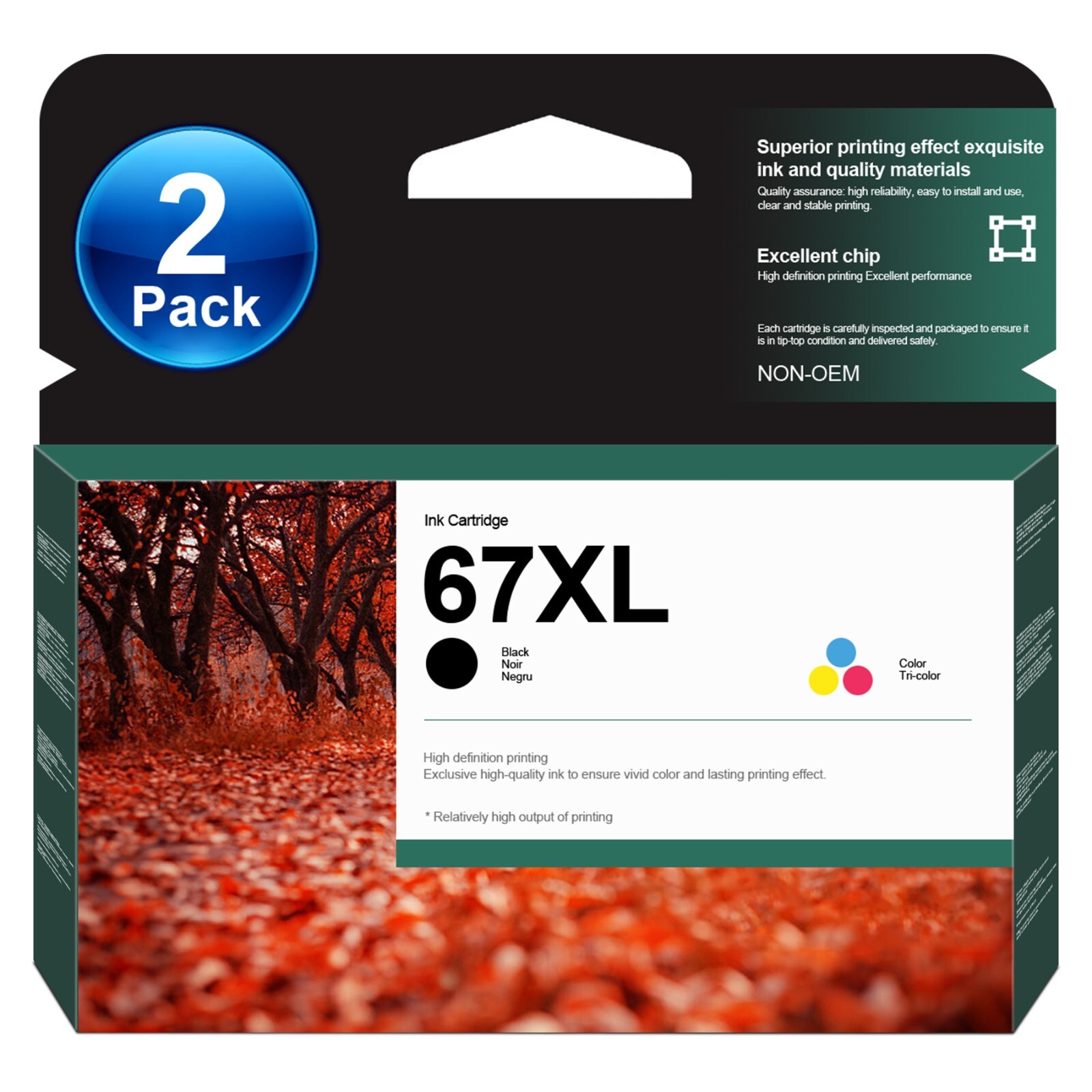 67XL Ink Cartridge Replacement for HP 67 XL Ink 67 XL Envy 6400 6420 Printer