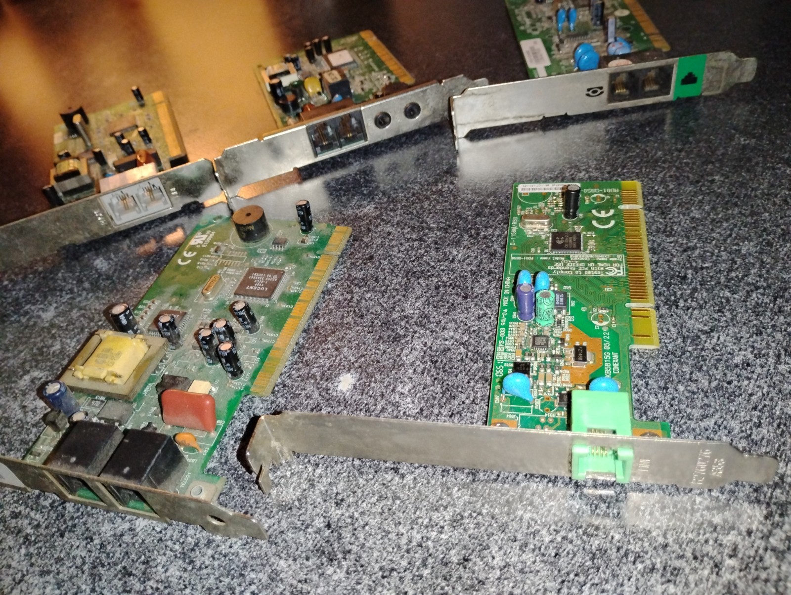 Lot of 5 Vintage 56K Modem Cards Lucent PCI, HP, Zoom etc Tested