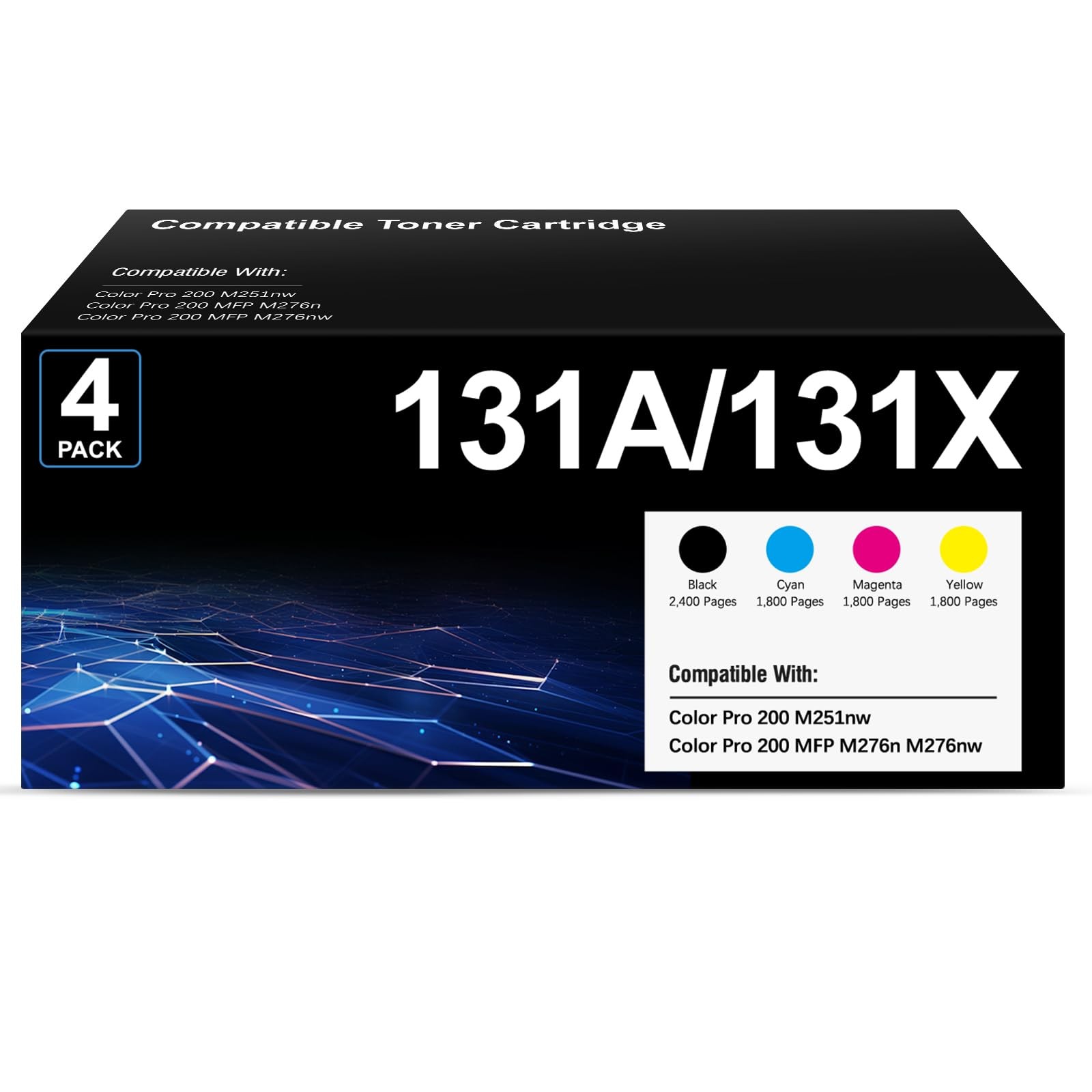 131A 131X Toner Cartridge Replacement for HP 131 A 4-Pack