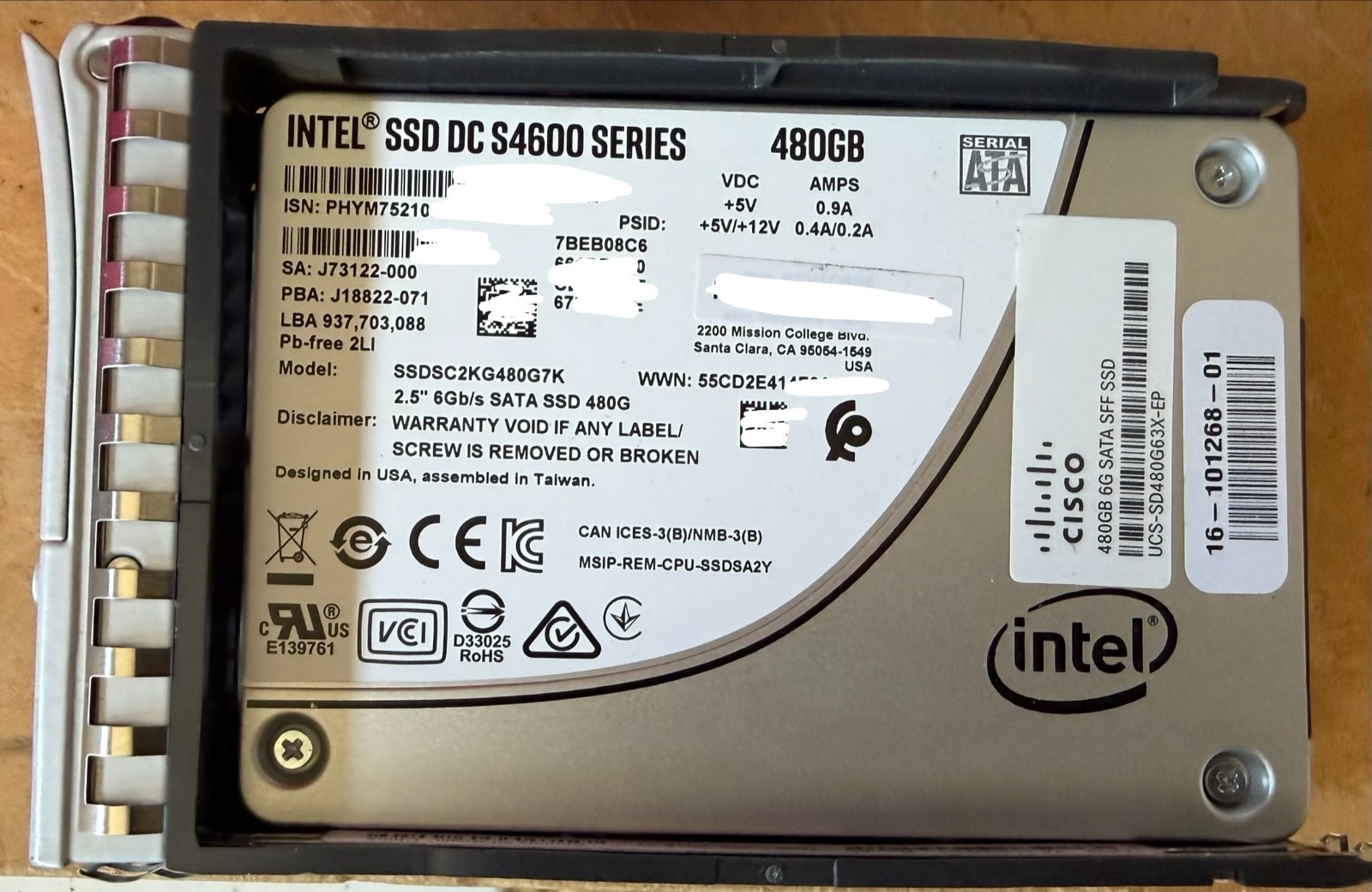 CISCO UCS-SD480G63X-EP 480GB 2.5 6G SATA ENTERPRISE S4600 SSD HARD DRIVE