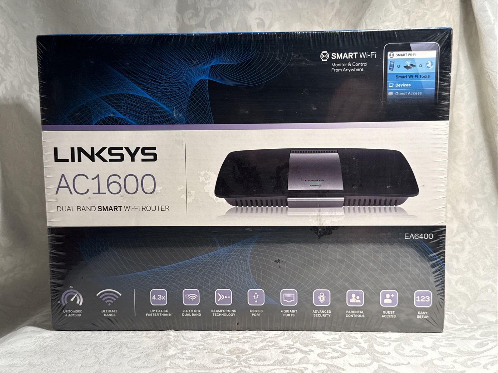 Linksys EA6400 AC1600 Dual-Band Smart Wi-Fi Router - Black