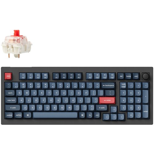 Keychron - V5 Max 96% Custom Wireless RGB Mechanical Keyboard Red Switch - Black