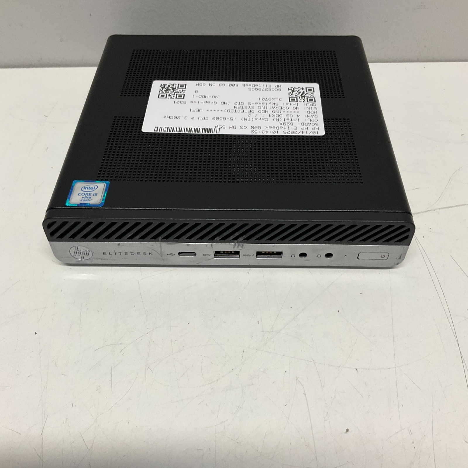 HP EliteDesk 800 G3 DM 65W Core i5-6500 3.2GHz 8GB RAM 256GB SSD Windows 10 Pro