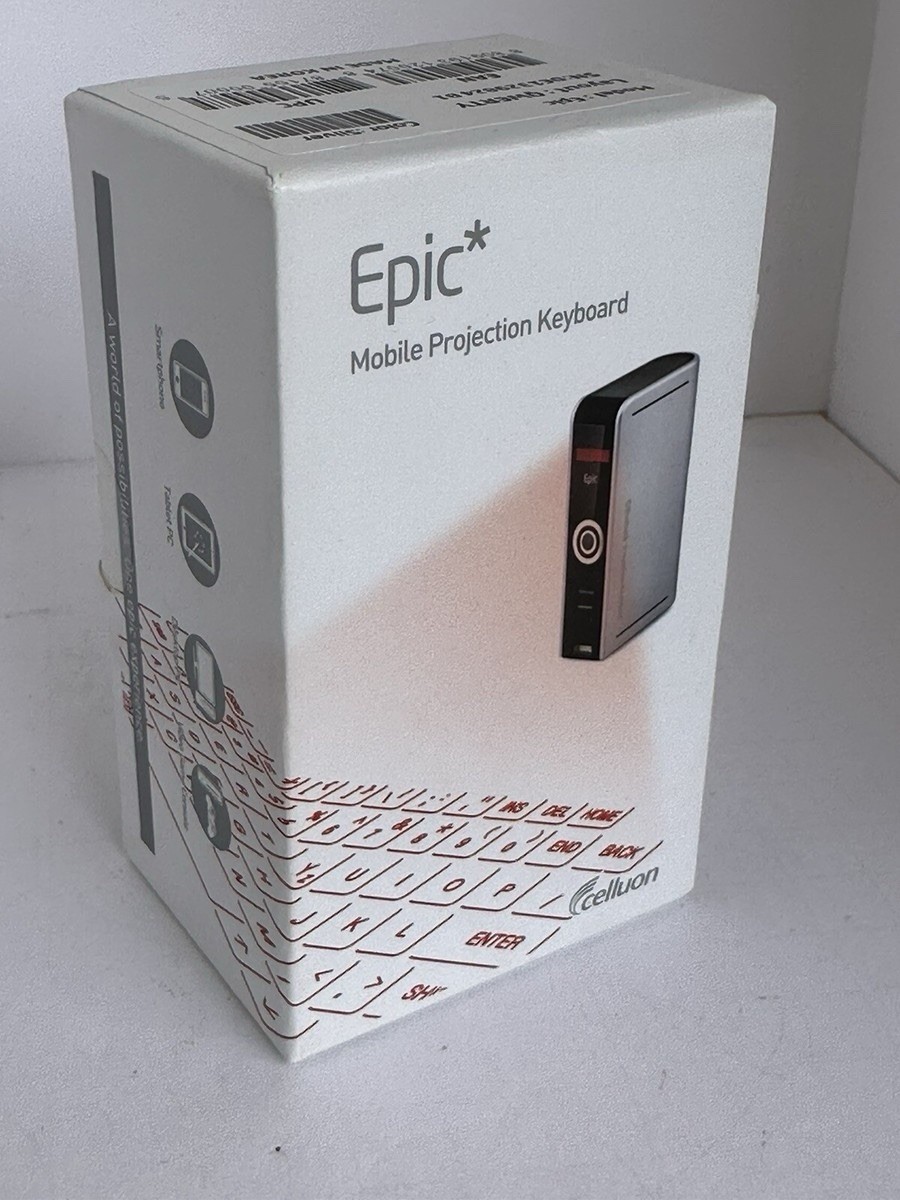 Epic Mobile Projection Keyboard  QWERTY Silver Bluetooth