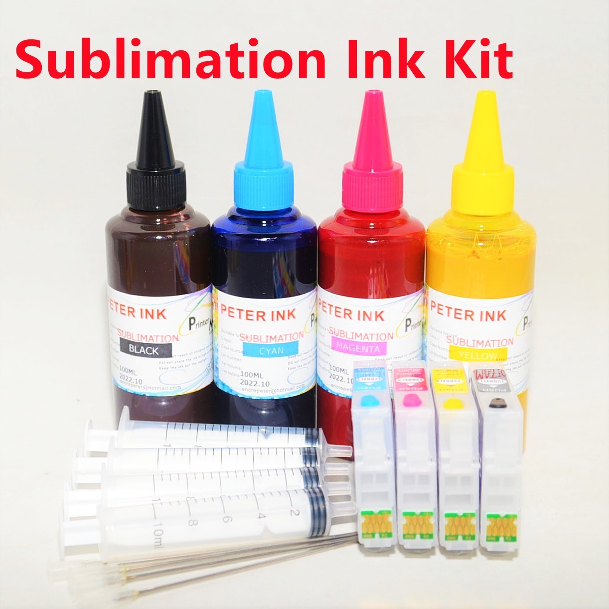 4X100ML Premium Sublimation Ink refilling cartridge kit WF2960 XP5200 T222 222