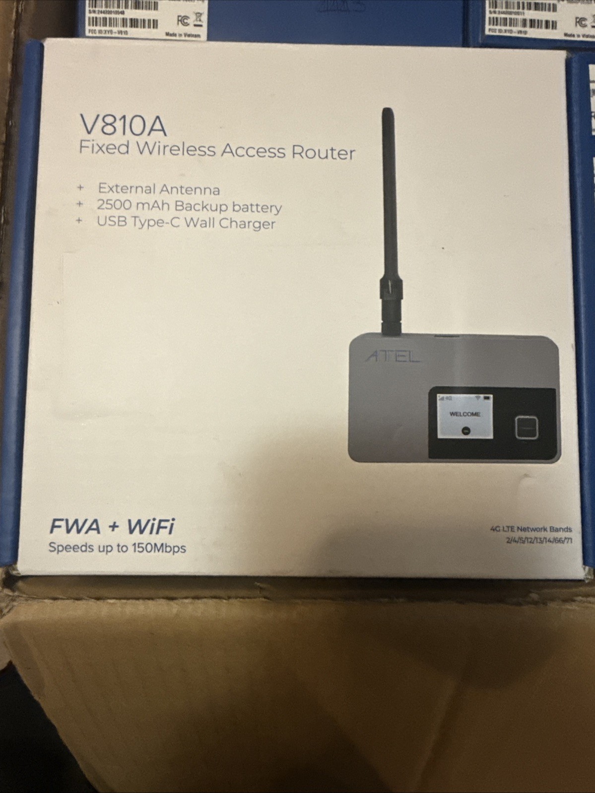 ATEL V810A Fixed Wireless Access Router Verizon LTE, External Antenna, USB-C