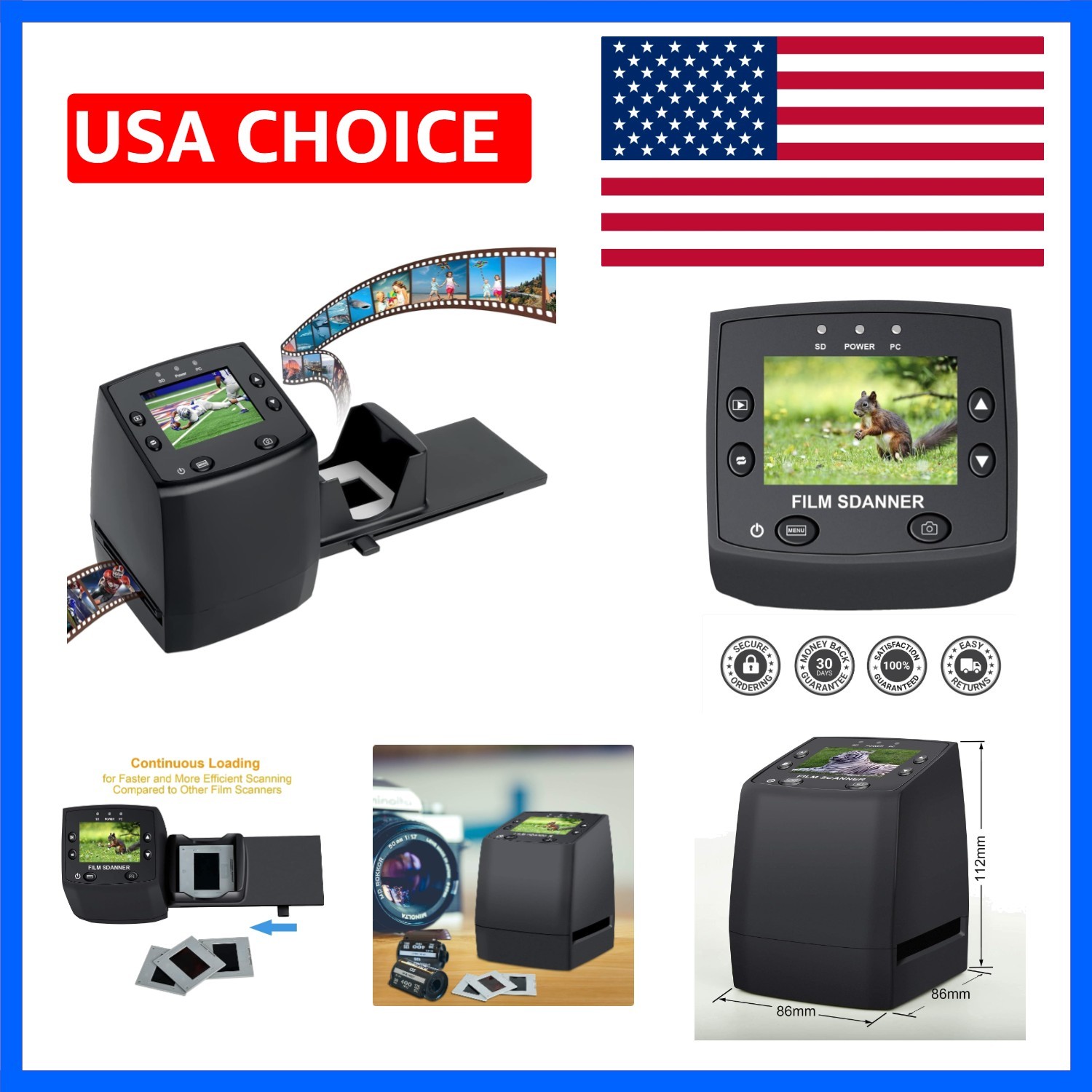 135 Film Negative Scanner High Resolution Slide Viewer,Convert 35mm Film &Sli...