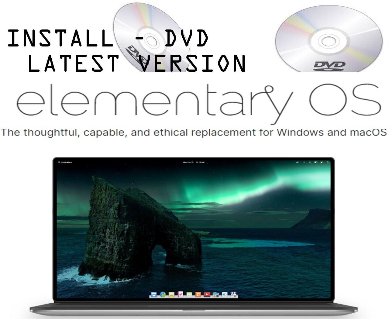 Elementary OS 7 - 32-Bit and 64-Bit DVD Set Same Day Shipping USA Laser Printed