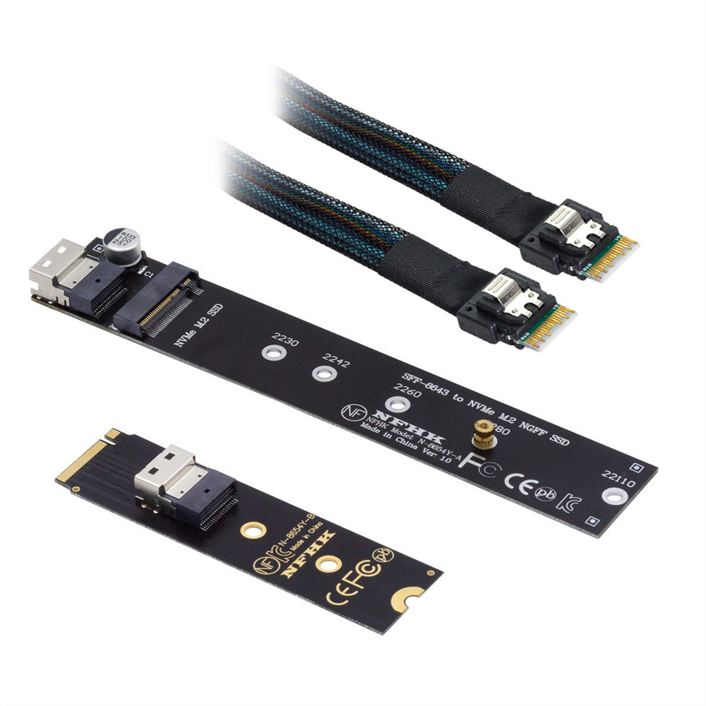 Chenyang NGFF M-Key NVME Male to Female Extension Cable 40cm with SFF-8654