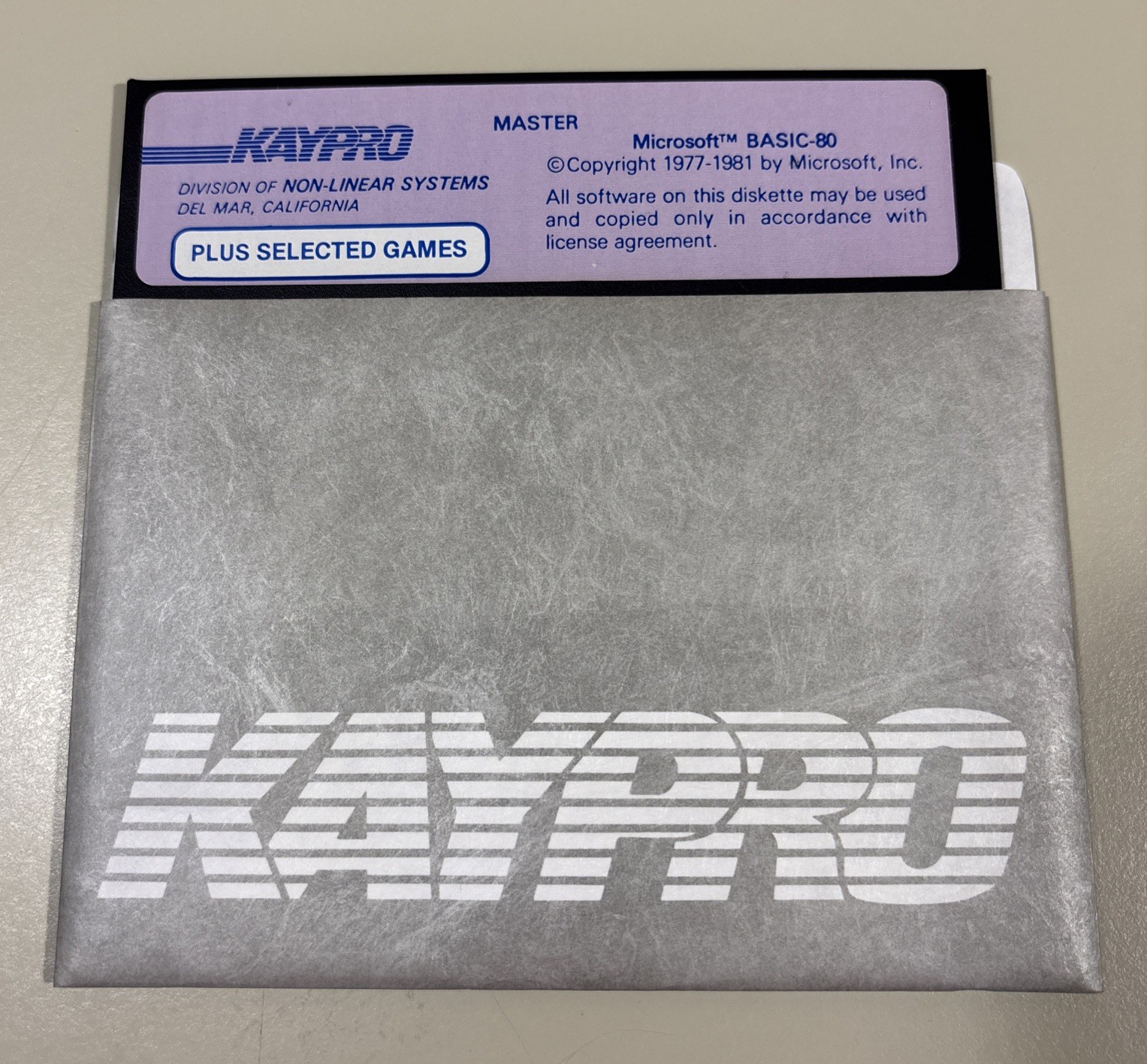 Vintage 1981 KAYPRO Microsoft BASIC- 80 Software 5.25” Floppy Disk VHTF