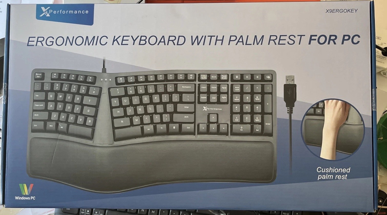 X9 Performance Ergonomic Computer Keyboard (X9RFERGOKEY) For Windows PC Open Box