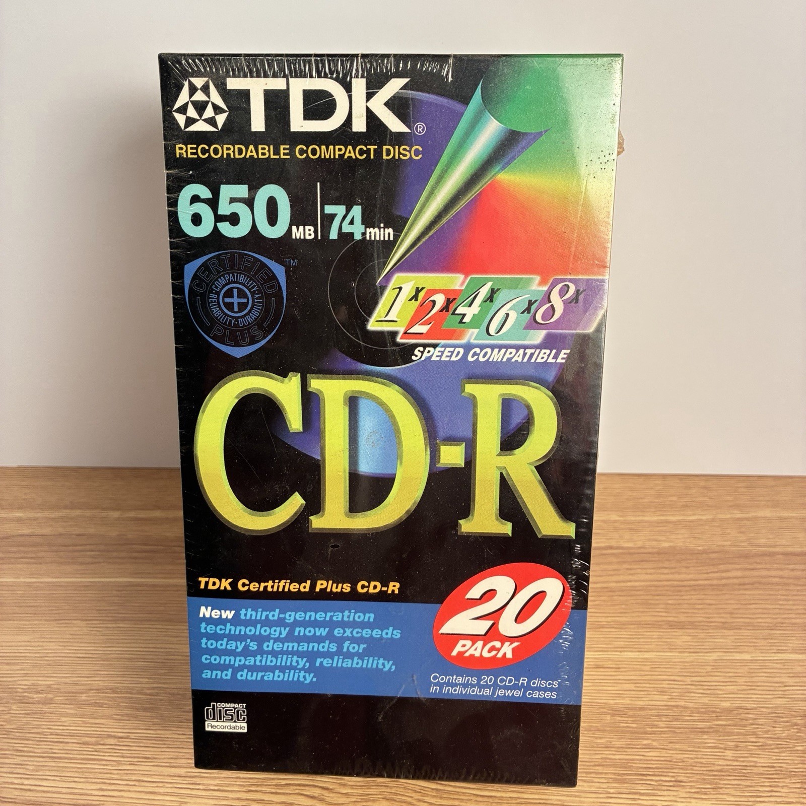 TDK CD-R 20 Pack 650MB 74 Min Recordable Compact Discs Sealed NOS
