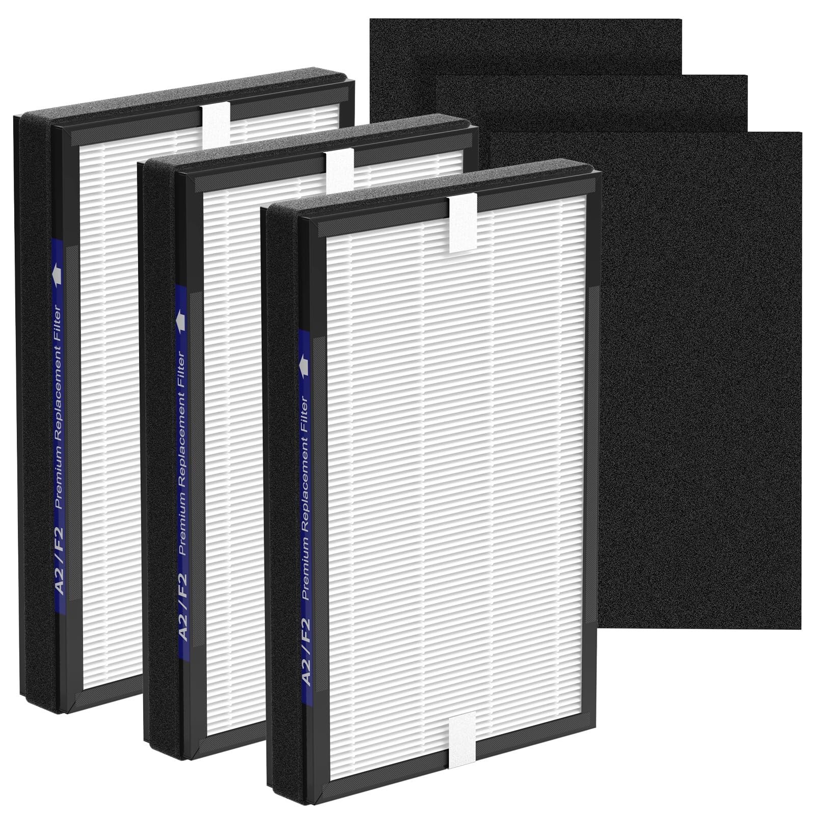 3 Packs A2 F2 Replacement Filters Compatible with 3M Filtrete Room Air Purifi...
