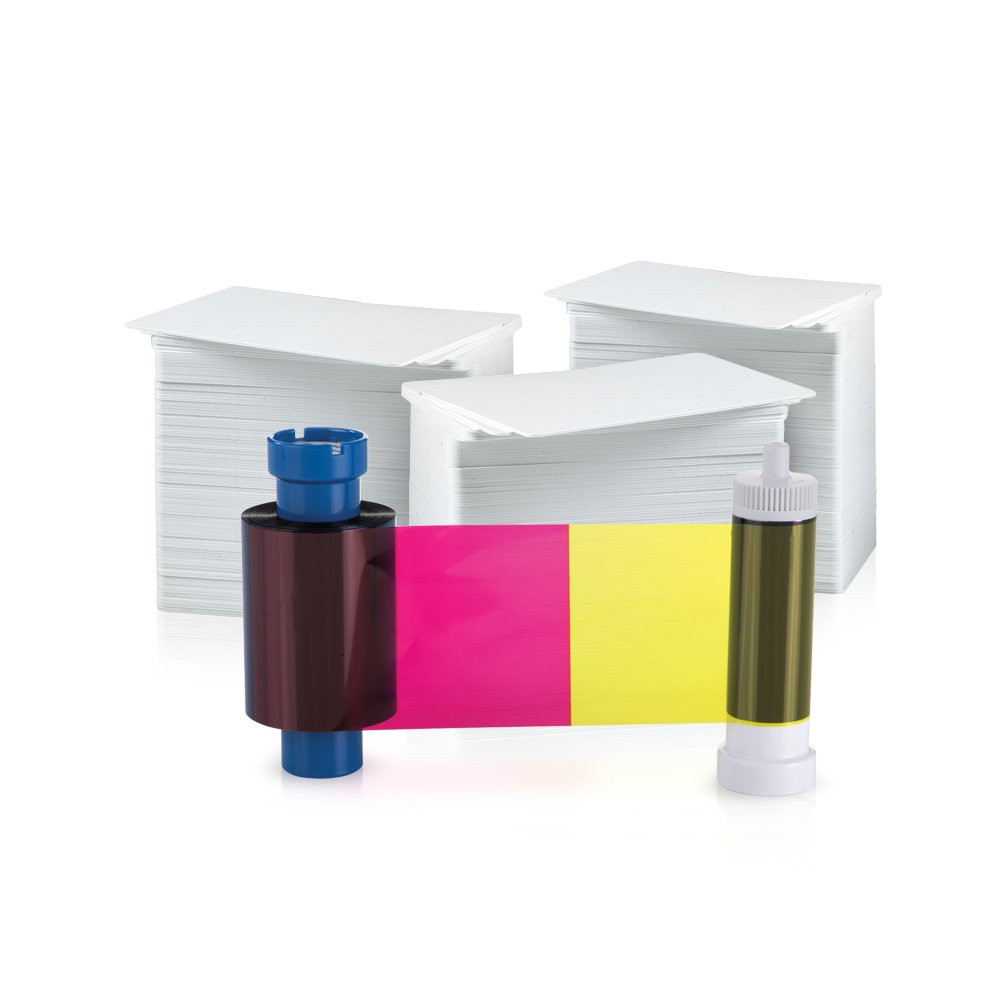 Alphacard YMCKO 300 Print Ribbon/Card Pack for Pilot and Compass Printers