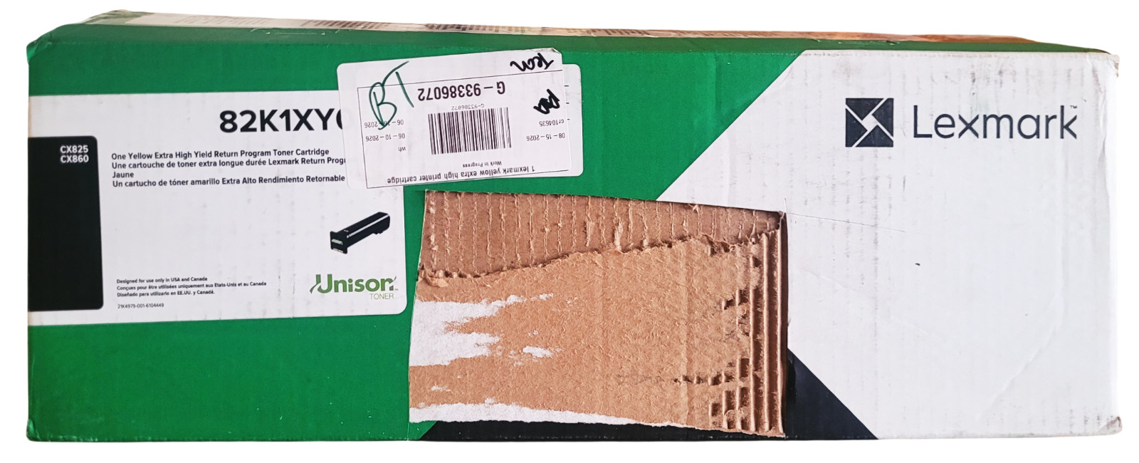Lexmark 82K1XY0 Yellow Extra High Yield Toner Cartridge New Sealed-Open Box