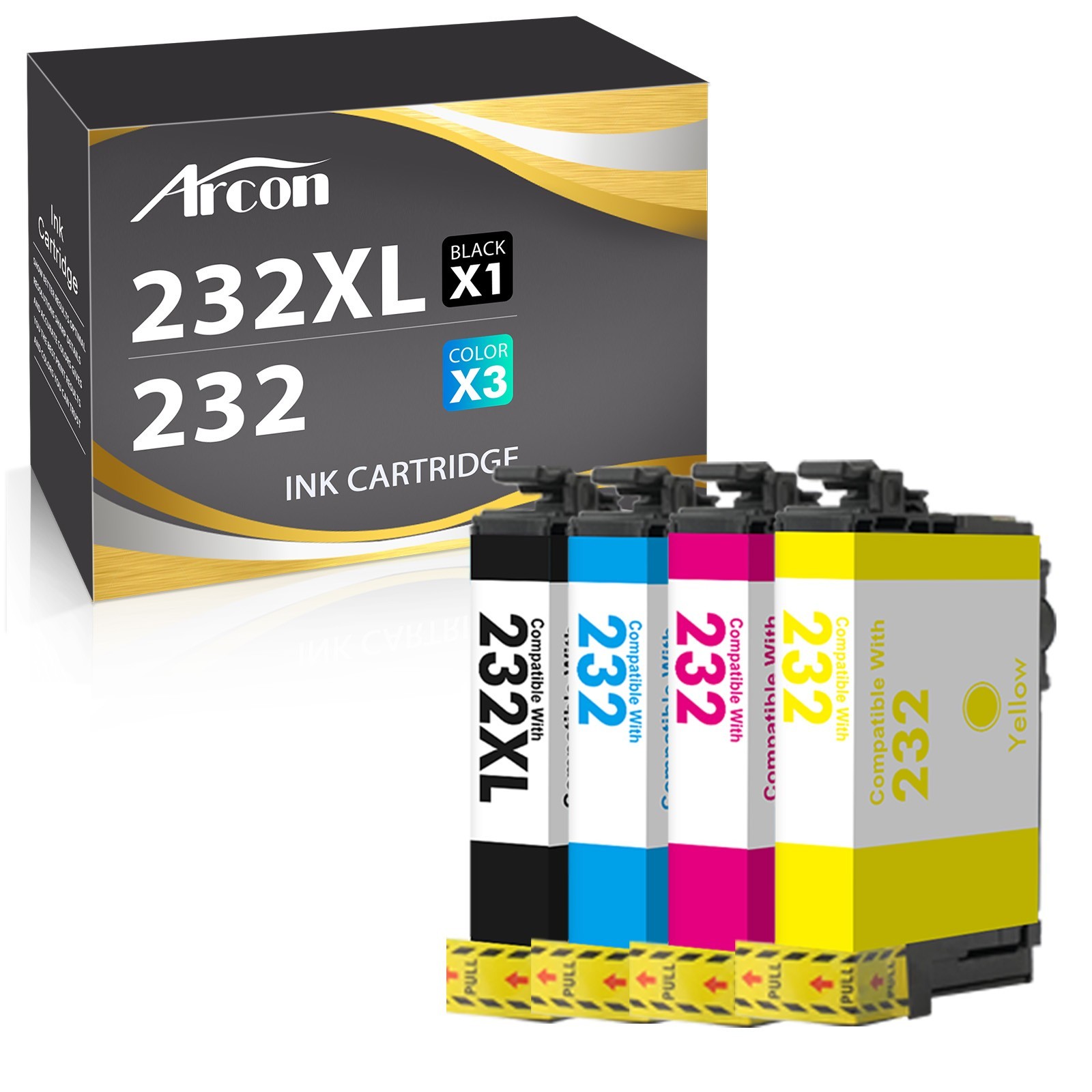 4PK 232XL Replacement Ink Cartridges for Epson XP-4200 XP-4205 WF-2930 WF-2950