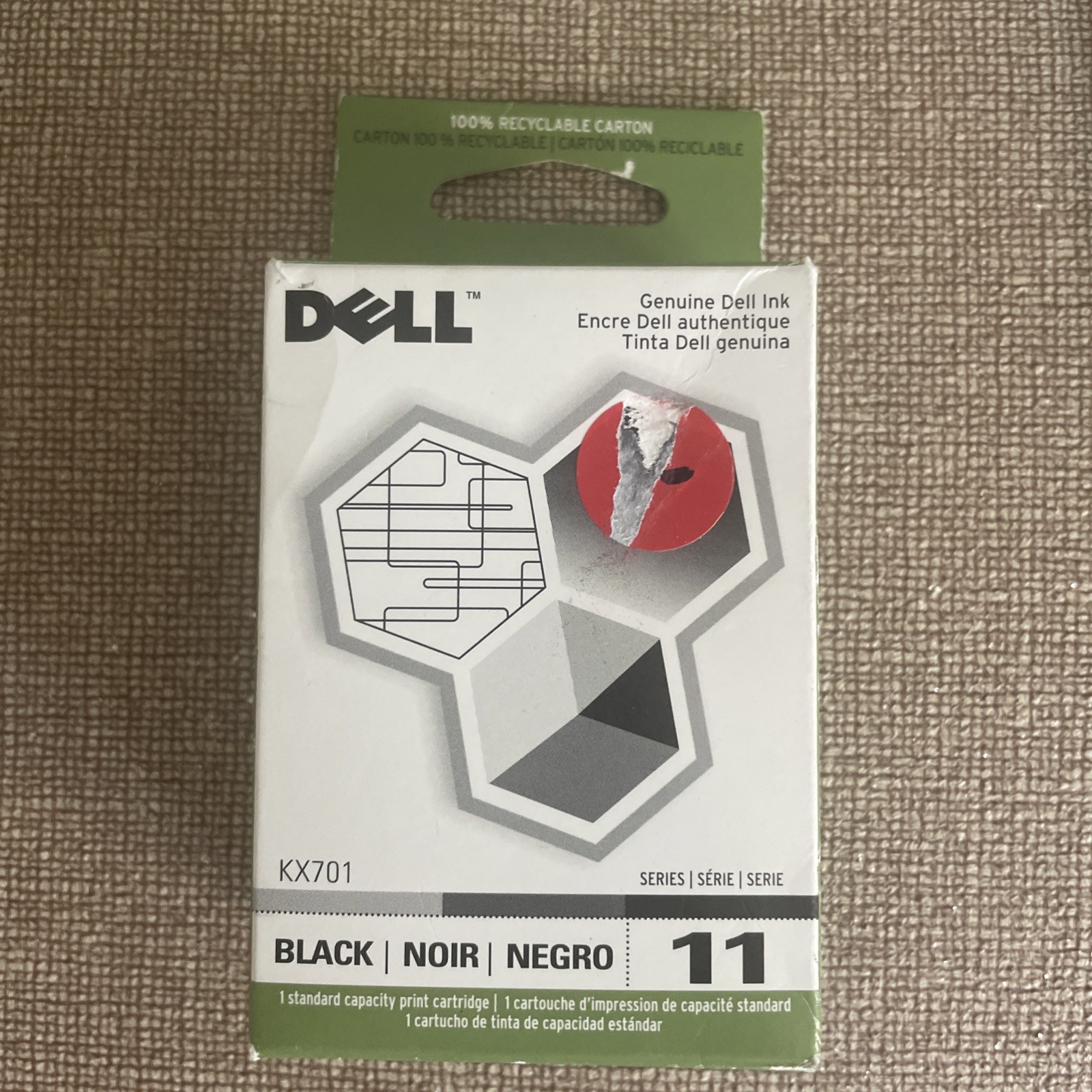 Genuine Dell KX701 / 11 Black Inkjet Printer Ink Cartridge, NEW Sealed