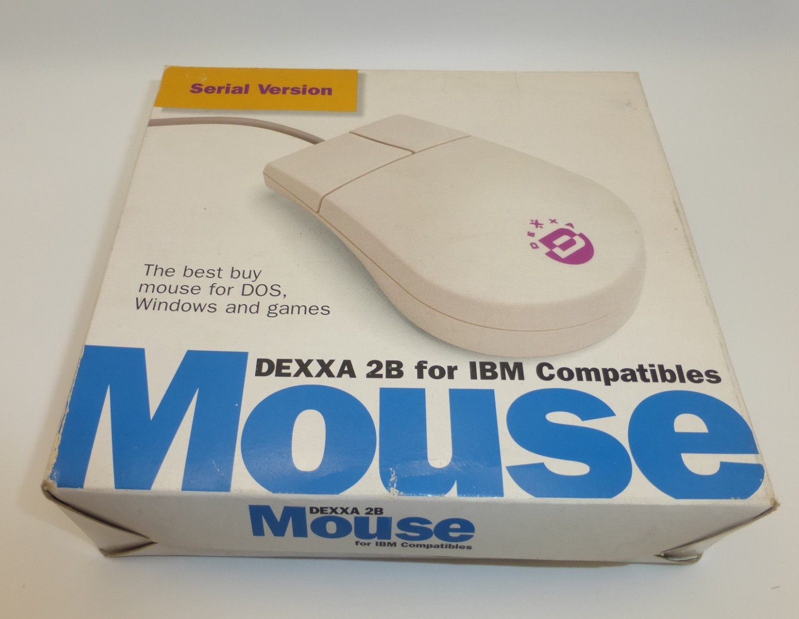 Vintage Dexxa 2B Serial Mouse IBM PC DOS Windows NOS Complete Box Driver Disk