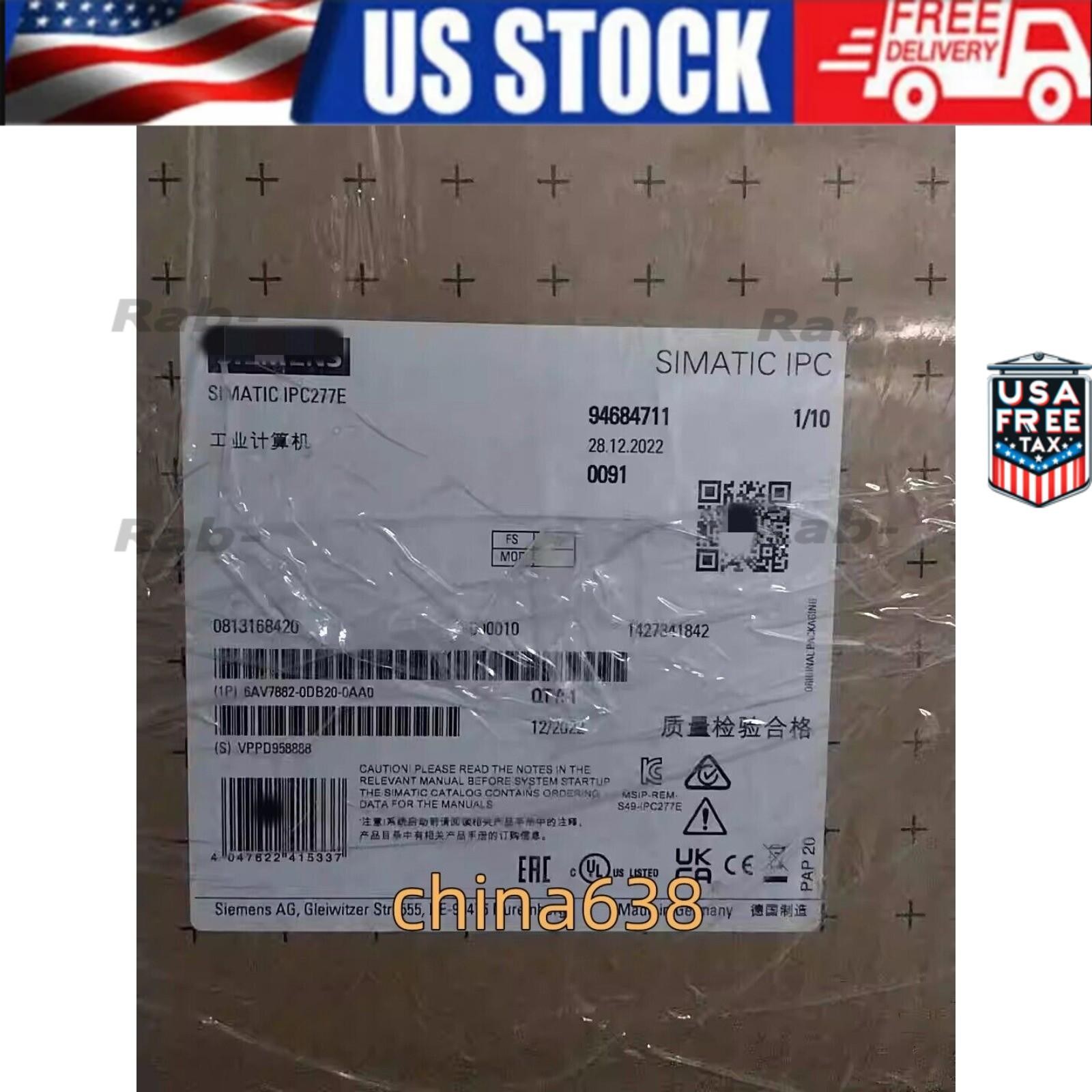 New Siemens 6AV7882-0DB20-0AA0 6AV78820DB200AA0 SIMATIC IPC277E (Nanopanel PC