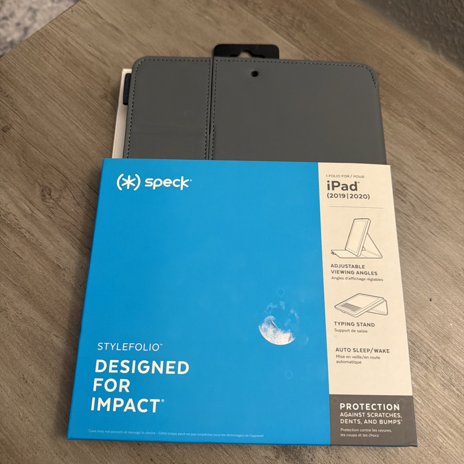 NIP SPECK BRAND STYLEFOLIO IPAD CASE STAND GRAY 2019/2020 ADJUSTABLE VIEWING 