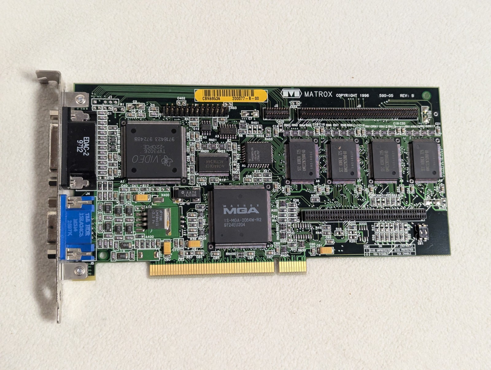Vtg Matrox MGA-MIL/4N IBM 75H9227 Millennium 4MB PCI Graphics Card 4-4 590-05