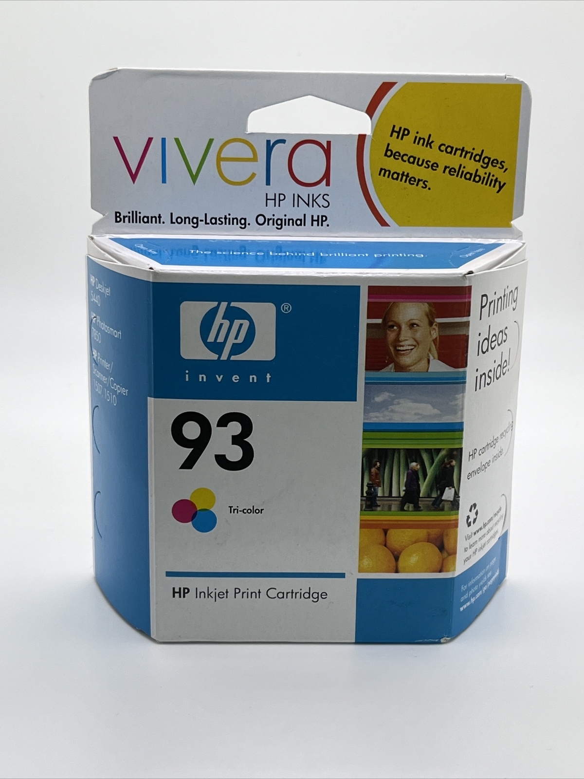 HP 93 Tri-color Inkjet Print Ink Cartridges Two Pack Vivera HP Inks Exp 2008