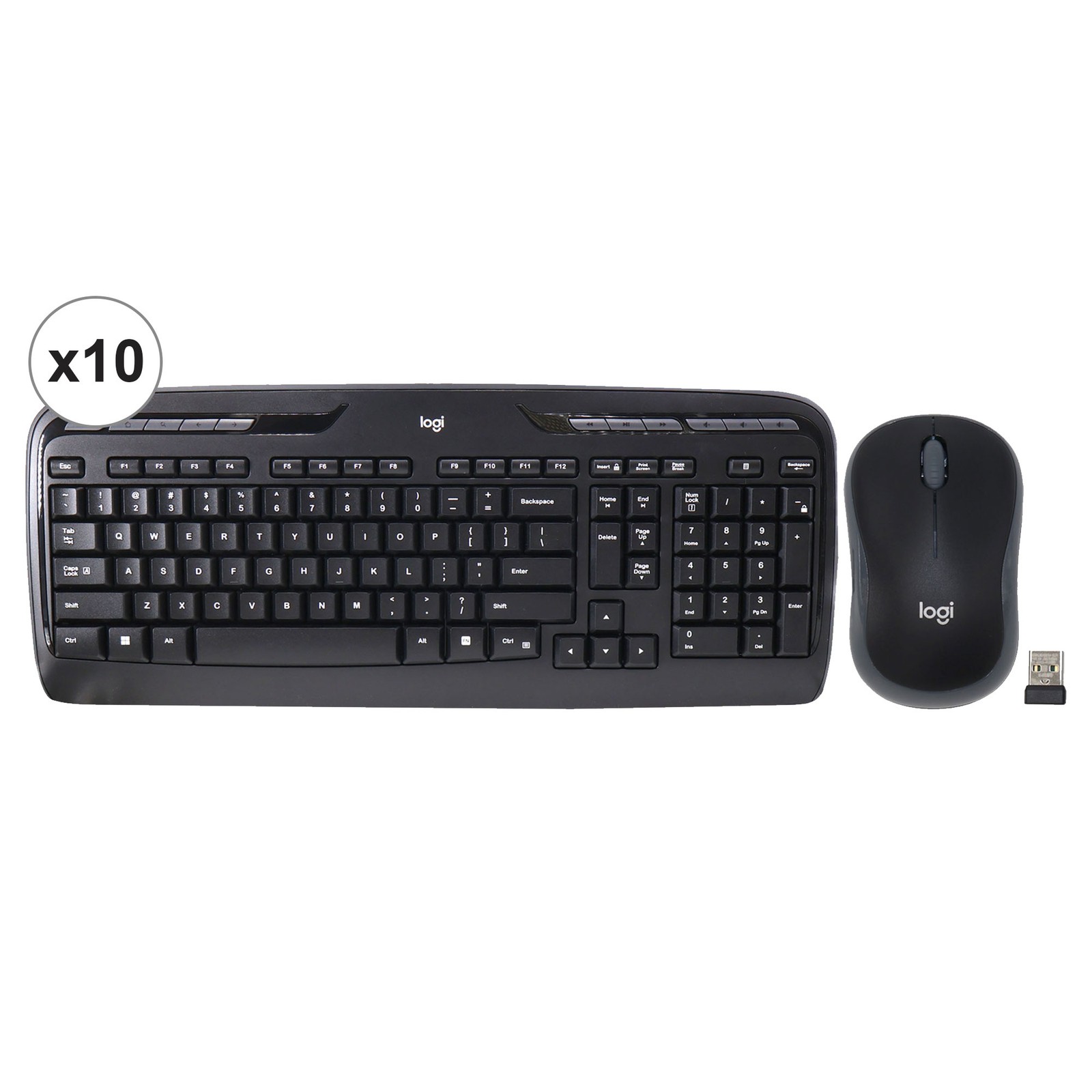 10x Logitech MK320 Full-size Wireless Membrane Keyboard and Mouse Bundle for PC