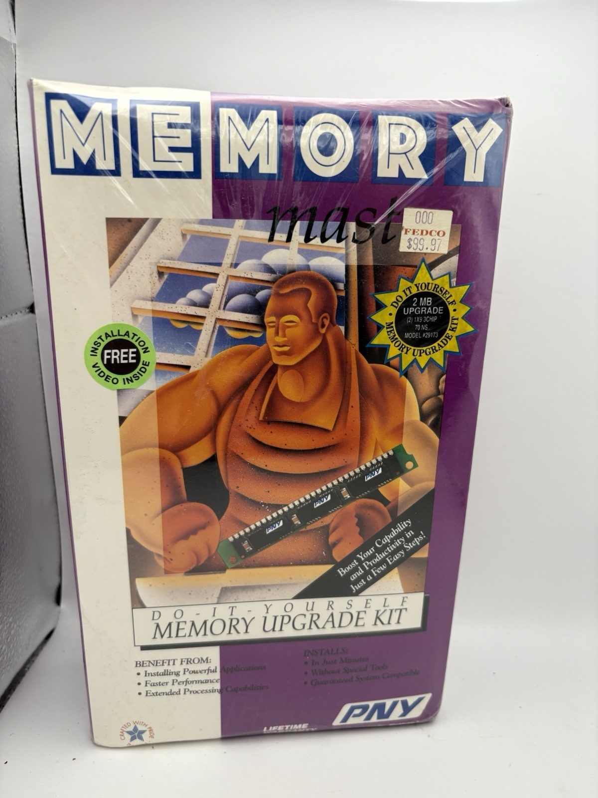 Vintage PNY Memory Master 2MB RAM Upgrade Kit 30-Pin SIMM Model 29173 Sealed