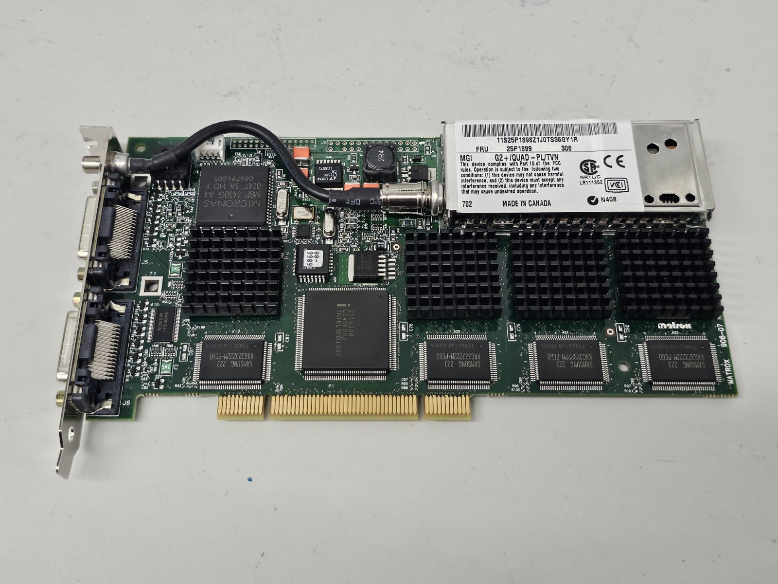 MATROX G2+/QUADP-PL/7 PCI QUAD HEAD VIDEO CARD 32MB MGI G200 MMS LFH-60 TV Tuner