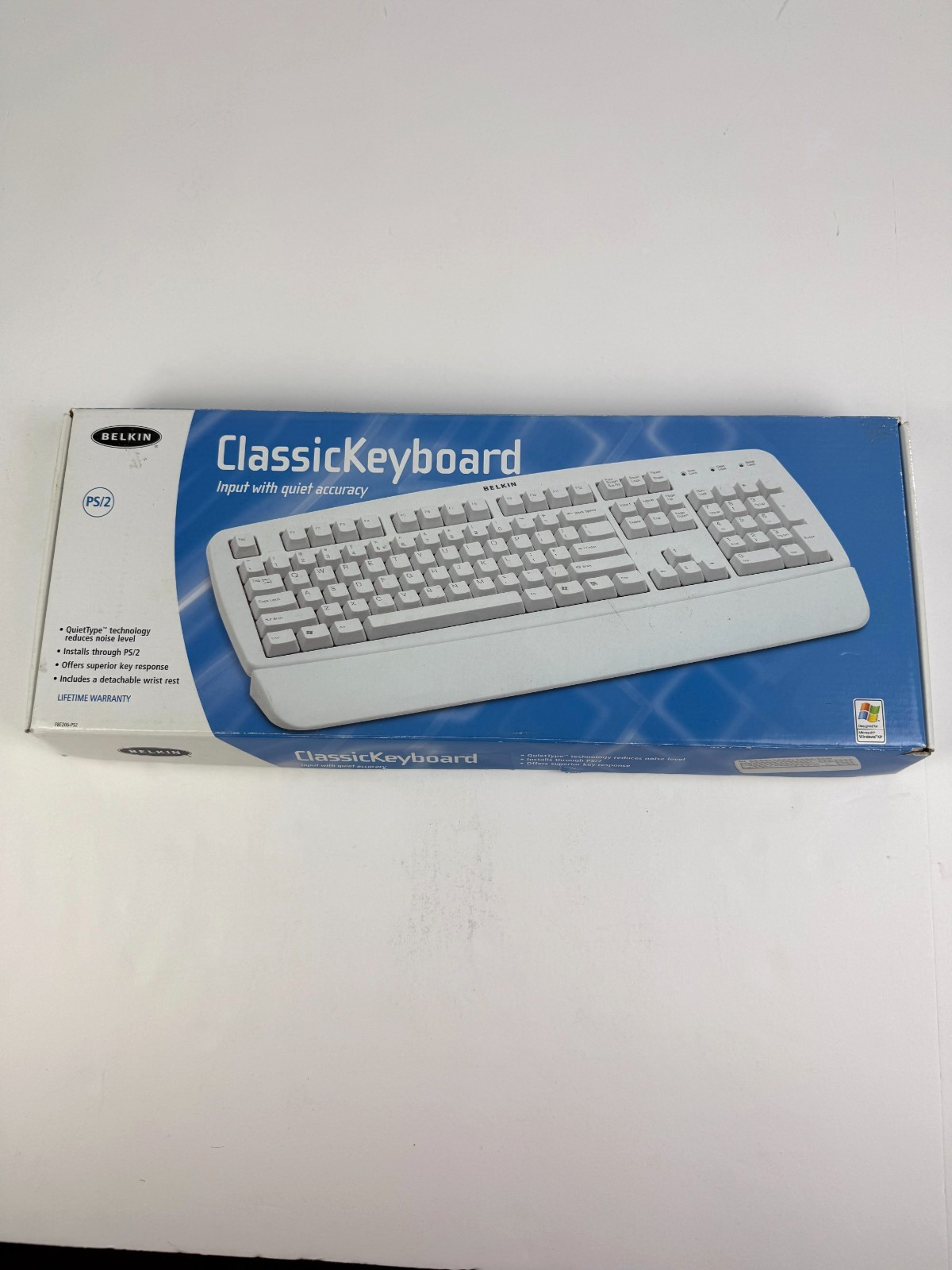 VTG Belkin Classic Keyboard Quiet Accuracy Hot Keys 5' Cord PS/2 NOS White
