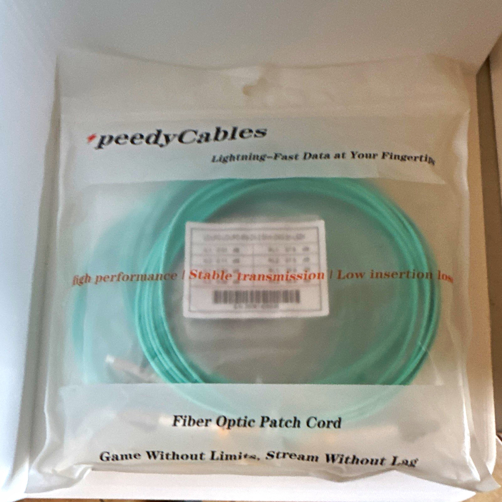 NEW SpeedyCables 5-Pack 2M OM3 LC-LC Duplex Multimode Fiber Cable 50/125 LSZH