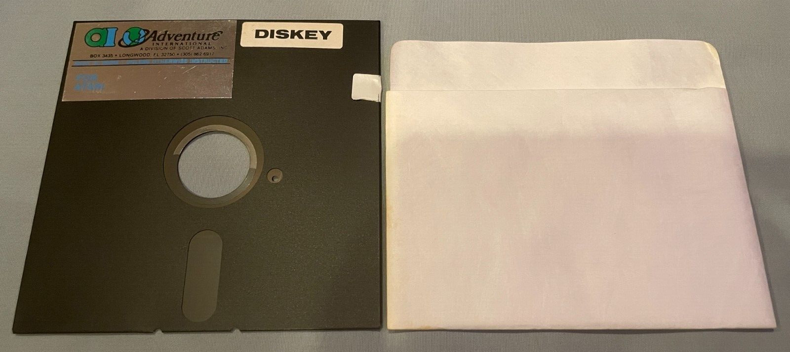 DISKEY- 1982 Atari 400/800 Computer Scott Adams AI Software 5.25" Disk - TESTED