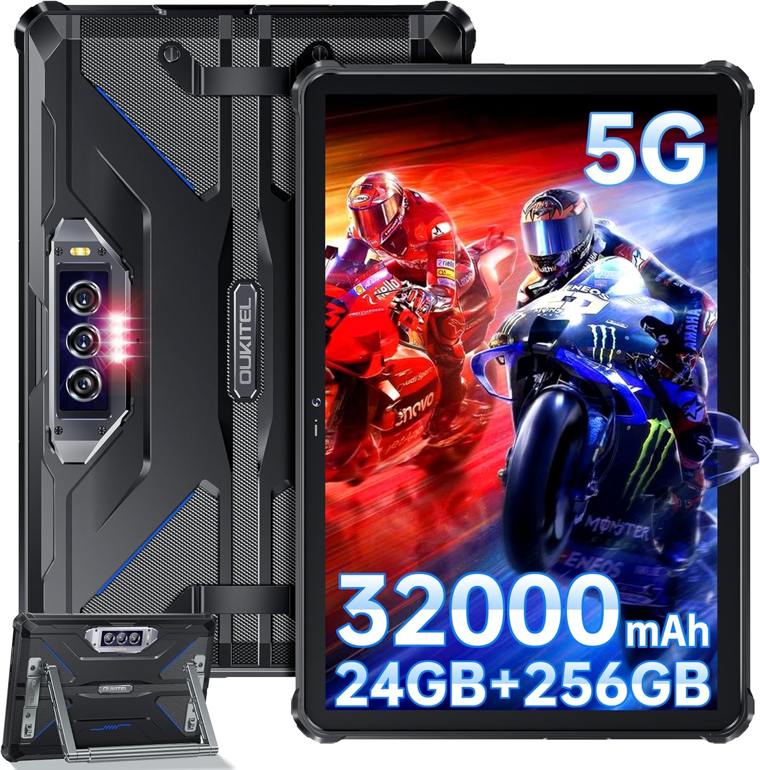 2026 OUKITEL RT7 5G Rugged Tablets 10.1 in FHD+ Tablets 512GB+36GB 32000mAh NFC