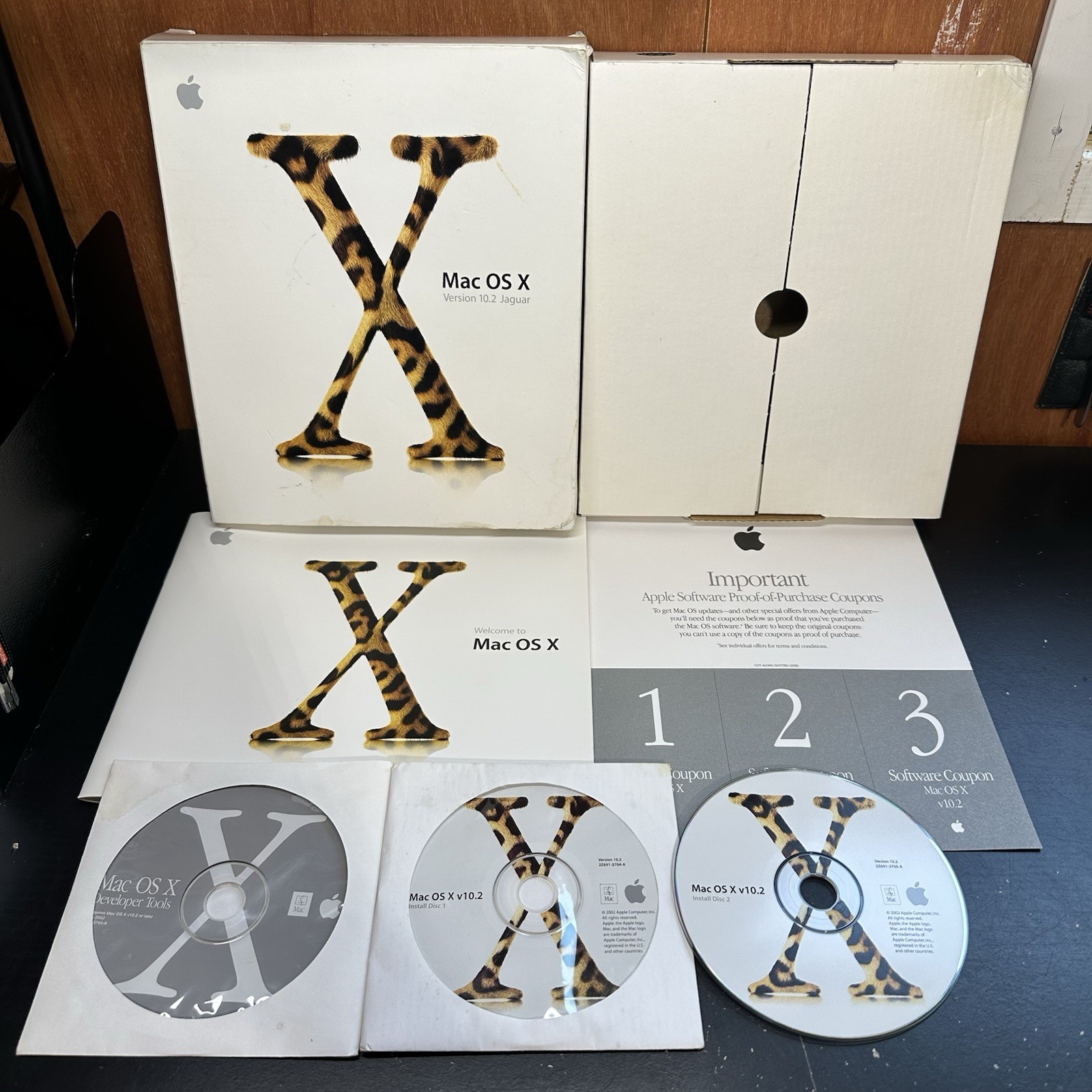 Vintage Apple Mac OS X v10.2 Jaguar Retail Box Set M8712LL/A w/ Dev Tools CIB 🍏